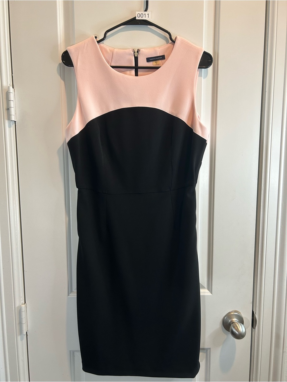 Tommy Hilfiger Pink and Black Sleeveless Sheath Dress